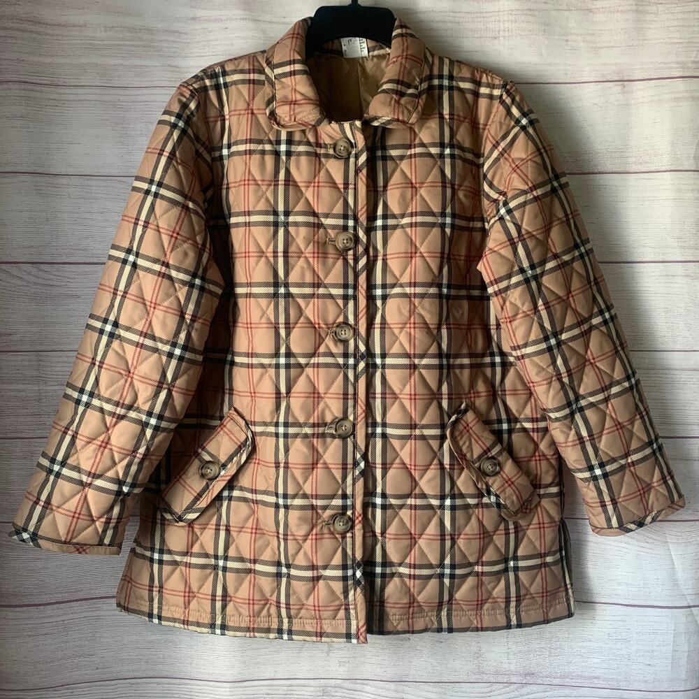 Blair Plaid Quilted Barn Jacket Button Up Size Medium PT